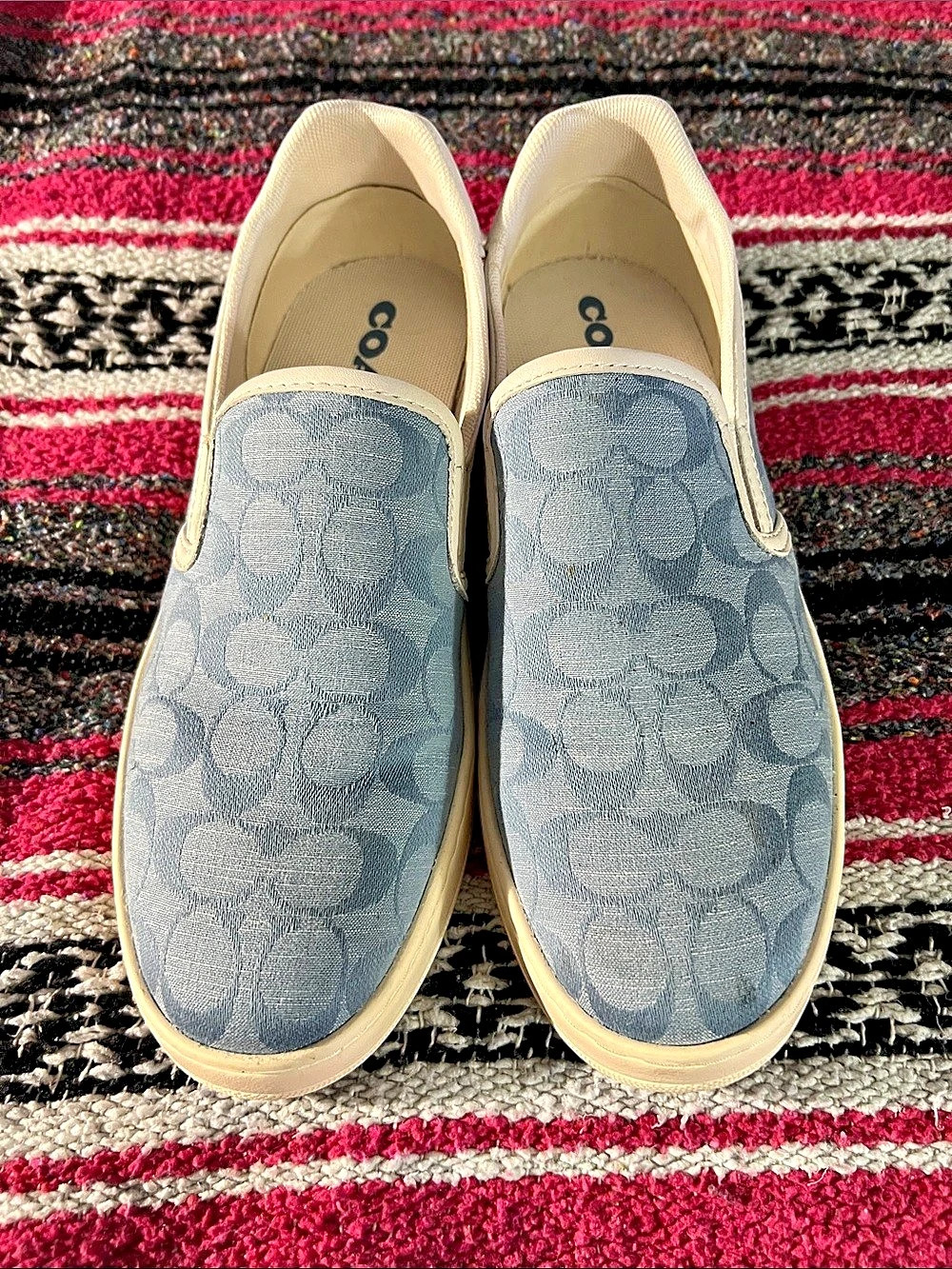 Coach Keeley Slip-On Denim Sneaker Sneakers Blue & White